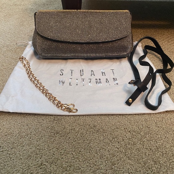 Stuart Weitzman Silver And Gold Clutch 👝RARE!!! - Picture 1 of 4